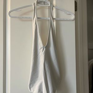 White V-Neck Bodysuit